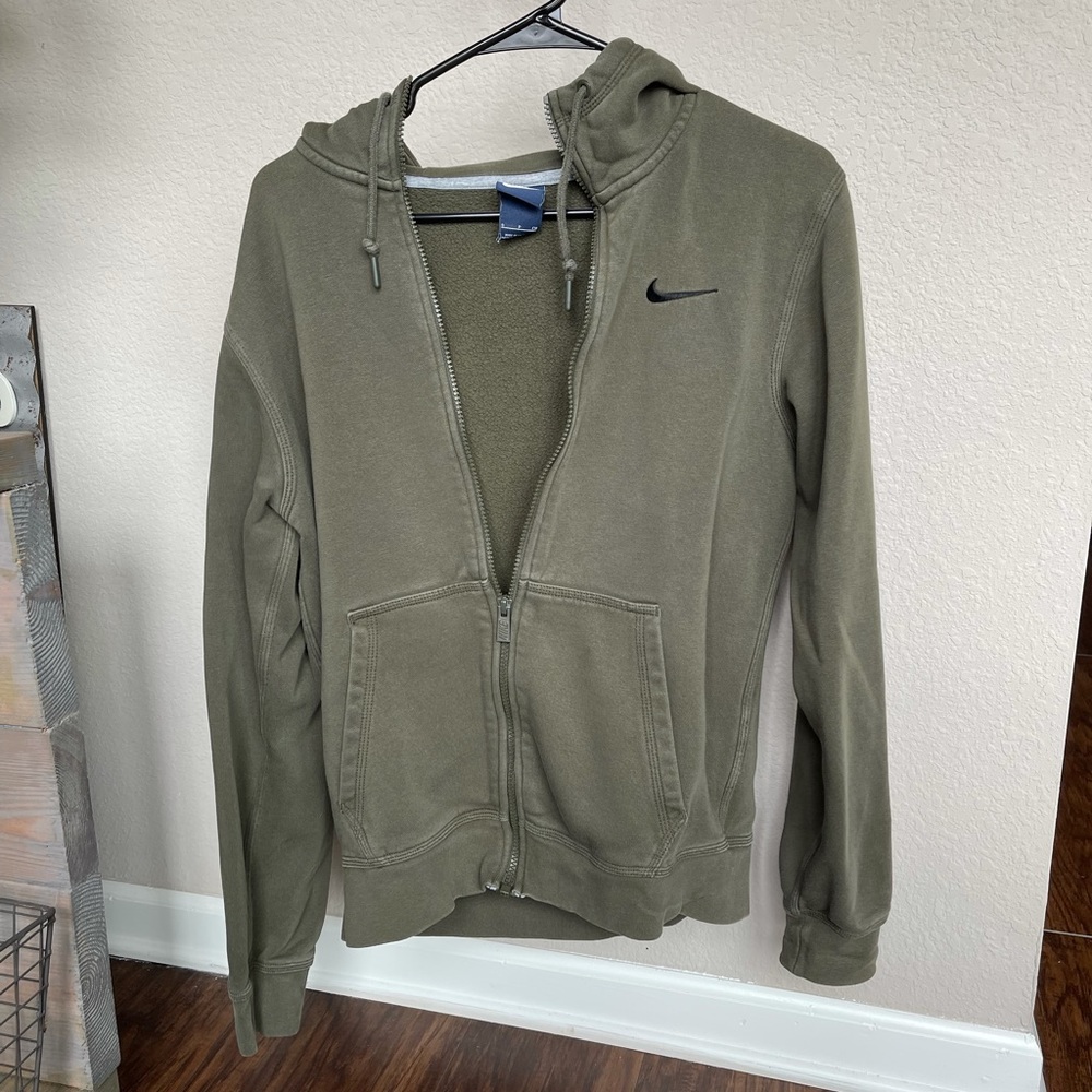 WORN Nike green zip up